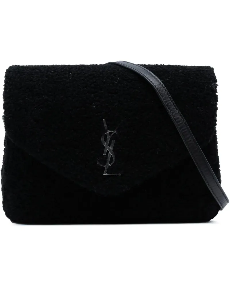 Saint Laurent Hobo Bags Toy Shearling Loulou Crossbody schwarz Schwarz