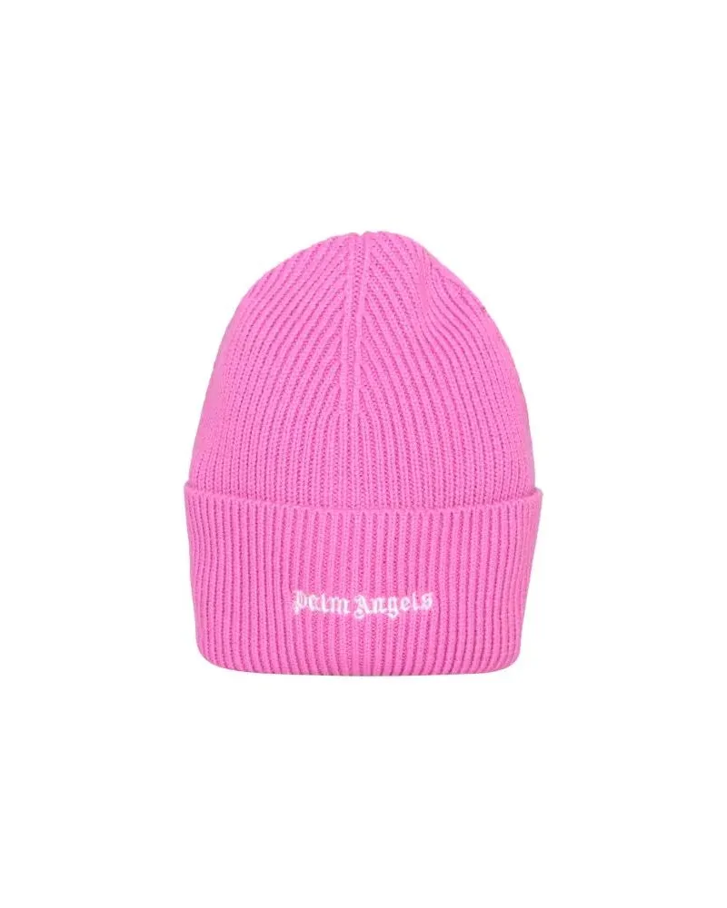 Palm Angels Caps & Mützen Classic Logo Ribbed Beanie pink Rosa