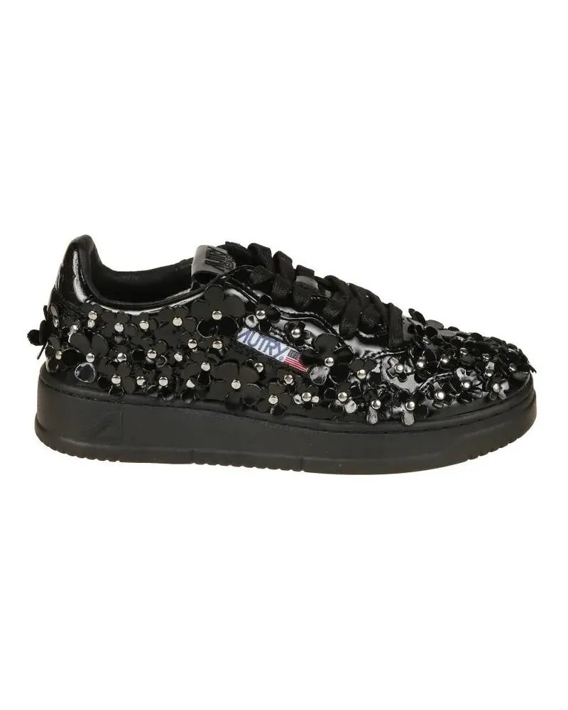 AUTRY Low-Top Sneaker Sparkling Black Low-Top Sneakers With Sequin Detai schwarz Schwarz