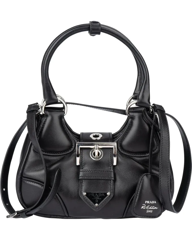 Prada Crossbody Bags  Soft Leather Moon Mini Handbag schwarz Schwarz