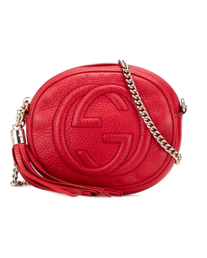 Gucci Hobo Bags Mini Pebbled Calfskin Soho Chain Crossbody rot Rot