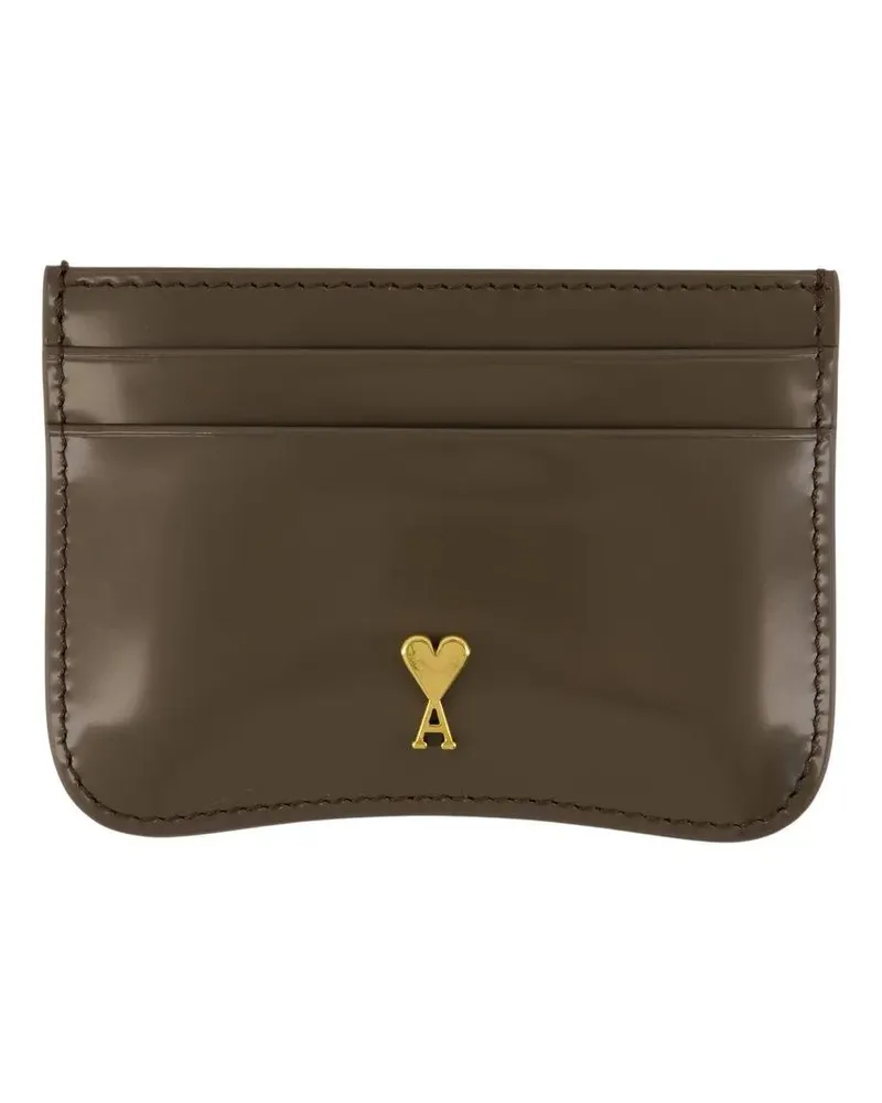 AMI Paris Portemonnaie Paris Paris Cardholder - Leather - Khaki grün Grün
