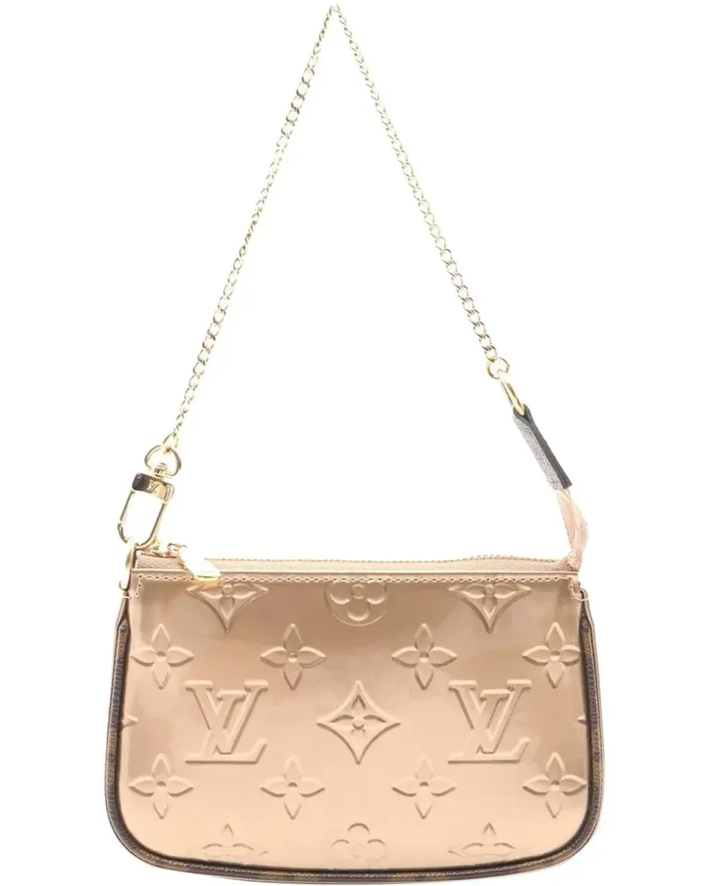 Louis Vuitton Crossbody Bags Monogram Vernis Mini Pochette Accessoires rosa Gold