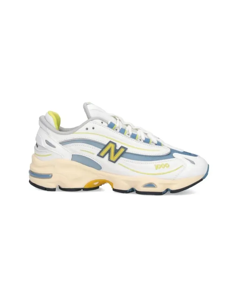 New Balance Low-Top Sneaker White Leather Sneakers With Mesh Accents weiß Weiß