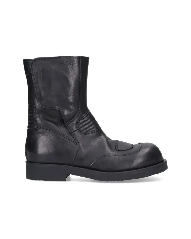 Maison Margiela Stiefel Mid-Calf Black Leather Boots schwarz Schwarz