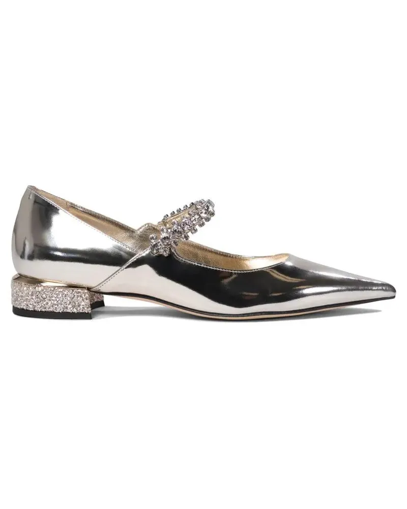 Jimmy Choo Pointed Toe Gold Ballerinas grau Grau