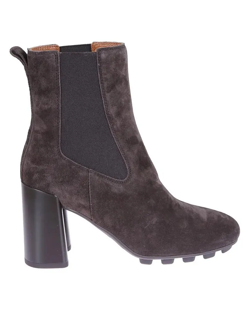 Hogan Stiefel Brown Suede Boots With Elastic Side Straps grau Grau