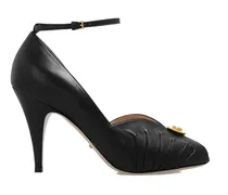 Hohe Schuhe Black Leather Pumps schwarz