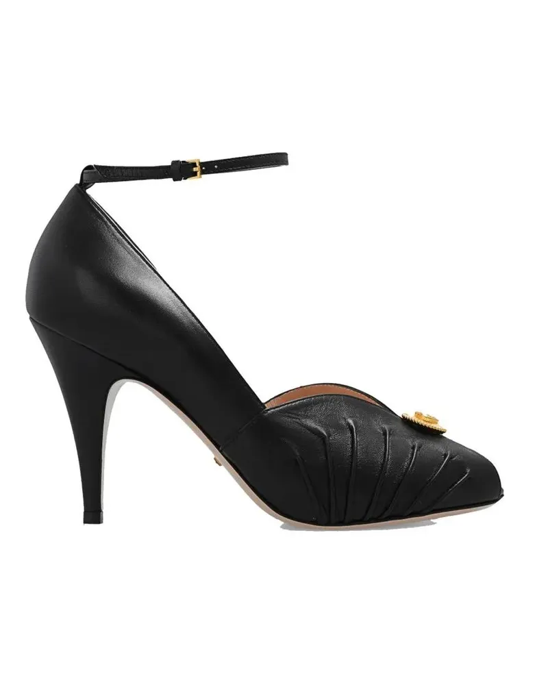 Gucci Hohe Schuhe Black Leather Pumps schwarz Schwarz