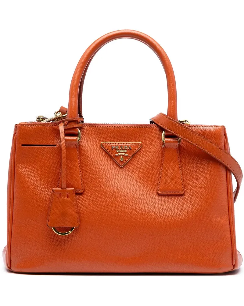 Prada Hobo Bags Small Saffiano Lux Galleria Double Zip orange Orange