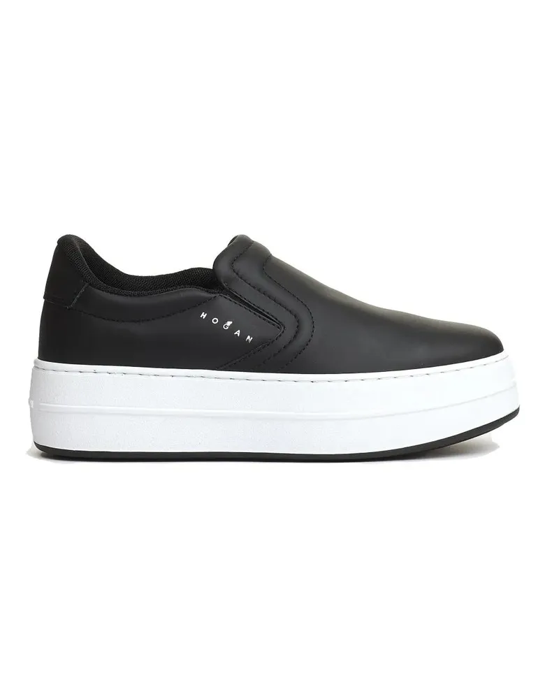 Hogan Low-Top Sneaker Kyscaper Slipon Leather Black schwarz Schwarz