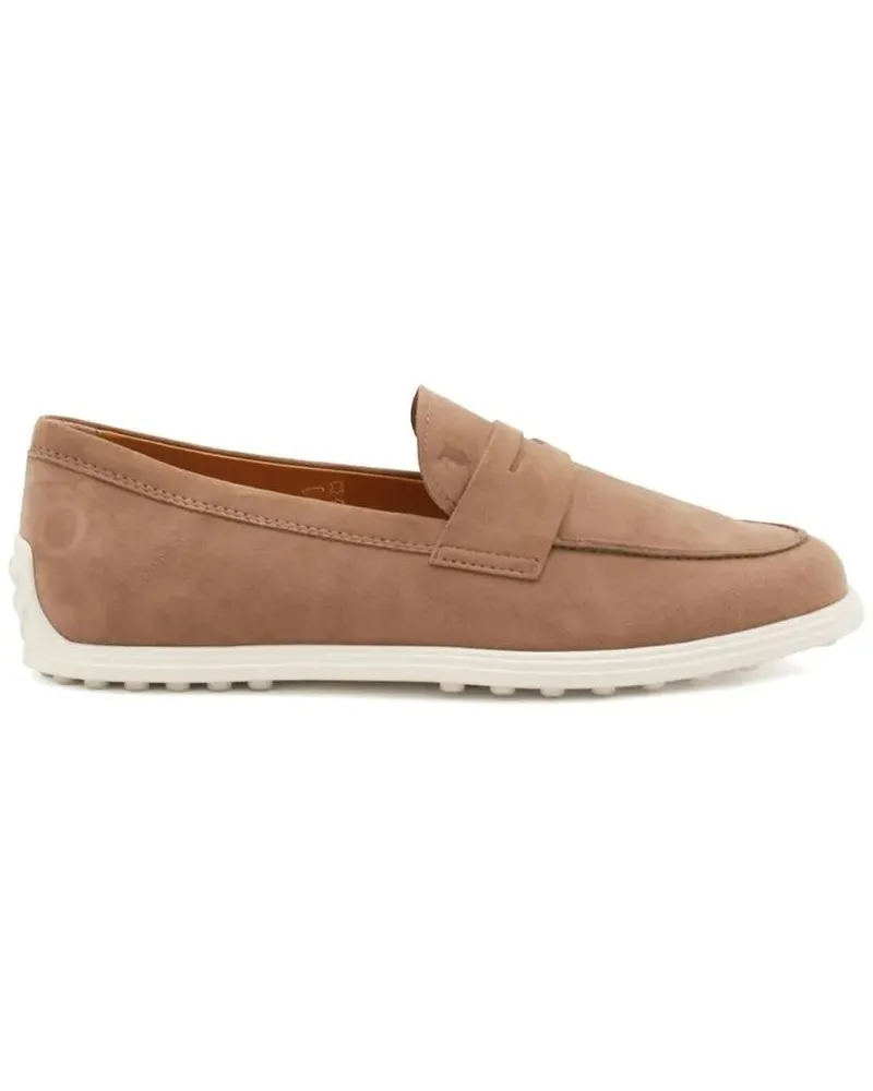 TOD'S Suede Slip-On Loafers With Contrasting Rubber Sole braun Braun
