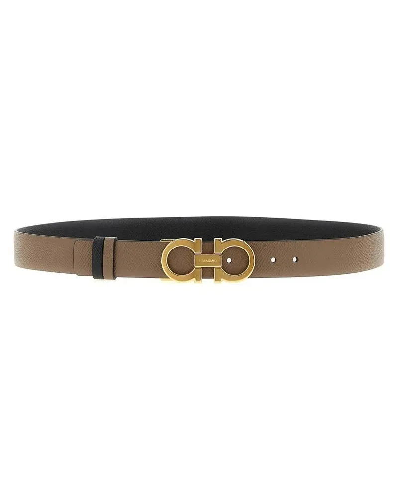 Ferragamo Gürtel 'Gancini' Reversible Belt braun Braun