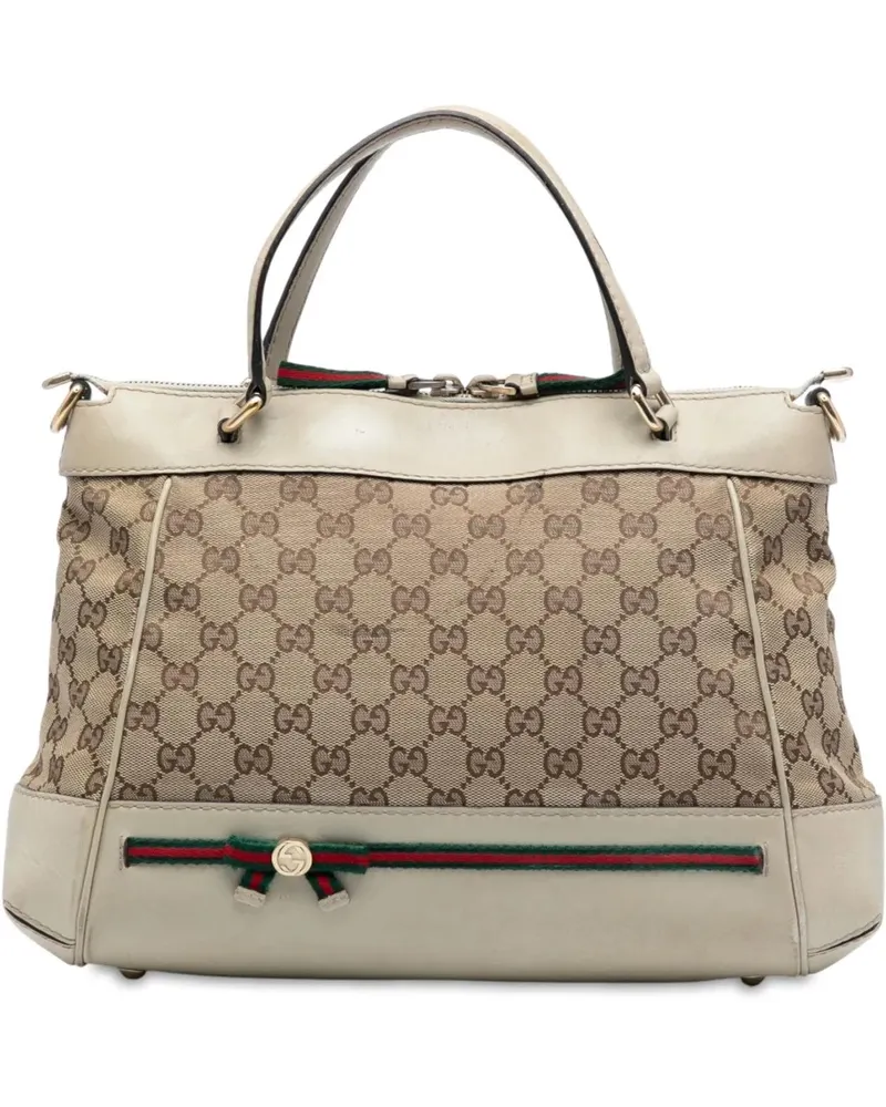 Gucci Hobo Bags GG Canvas Web Mayfair Satchel braun Braun