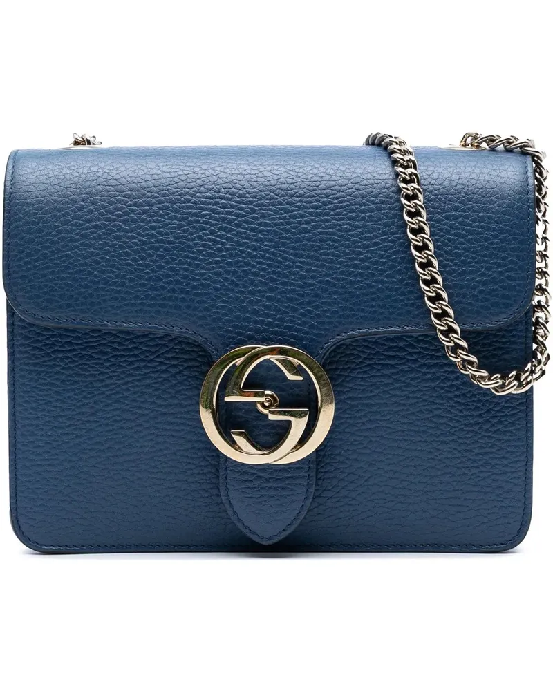 Gucci Hobo Bags Small Dollar Calfskin Interlocking G Crossbody blau Blau