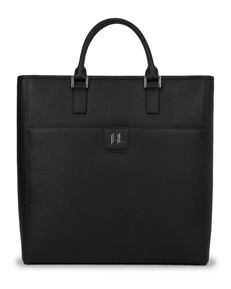 Karl Lagerfeld Shopper K/Monogram Tote Bag aus Leder schwarz Schwarz