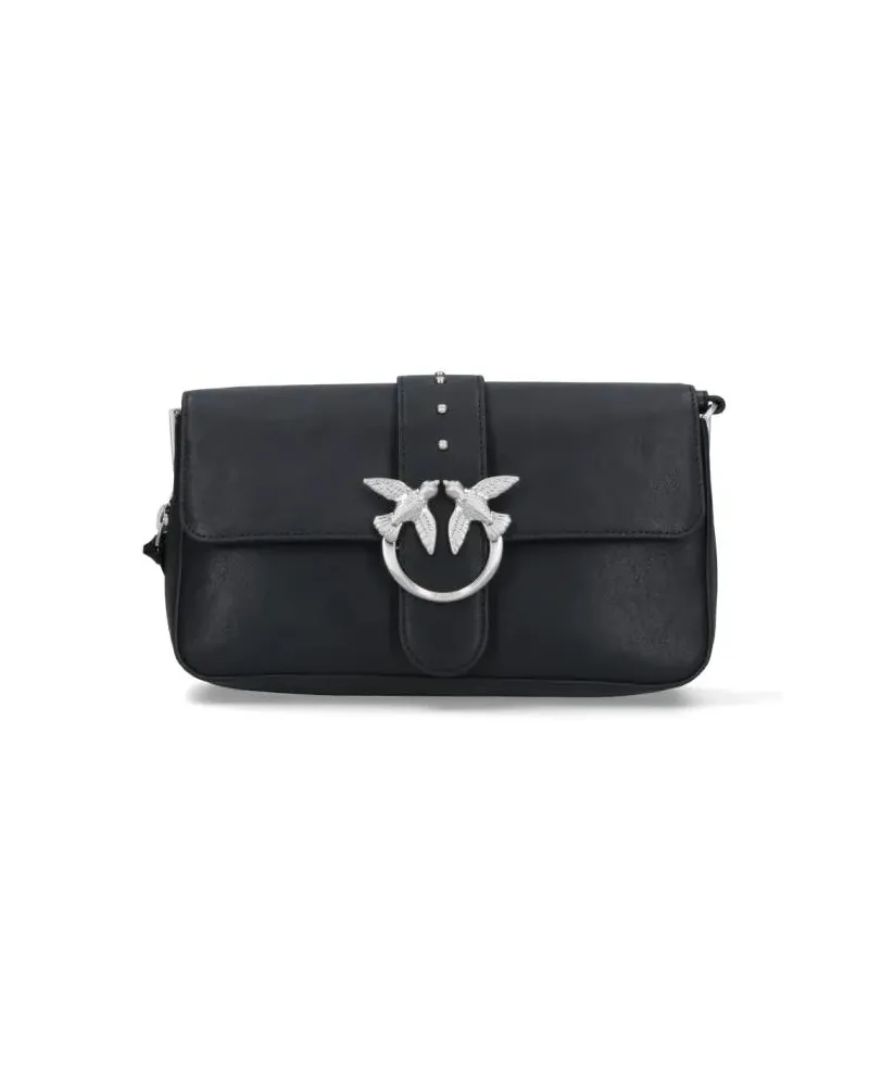 Pinko Hobo Bags Structured Black Handbag With Minimalist Design schwarz Schwarz