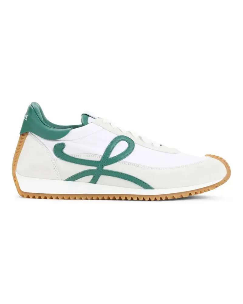 Loewe Low-Top Sneaker Flow Runner 2.0 Black Nylon Sneakers With Suede Ov weiß Weiß