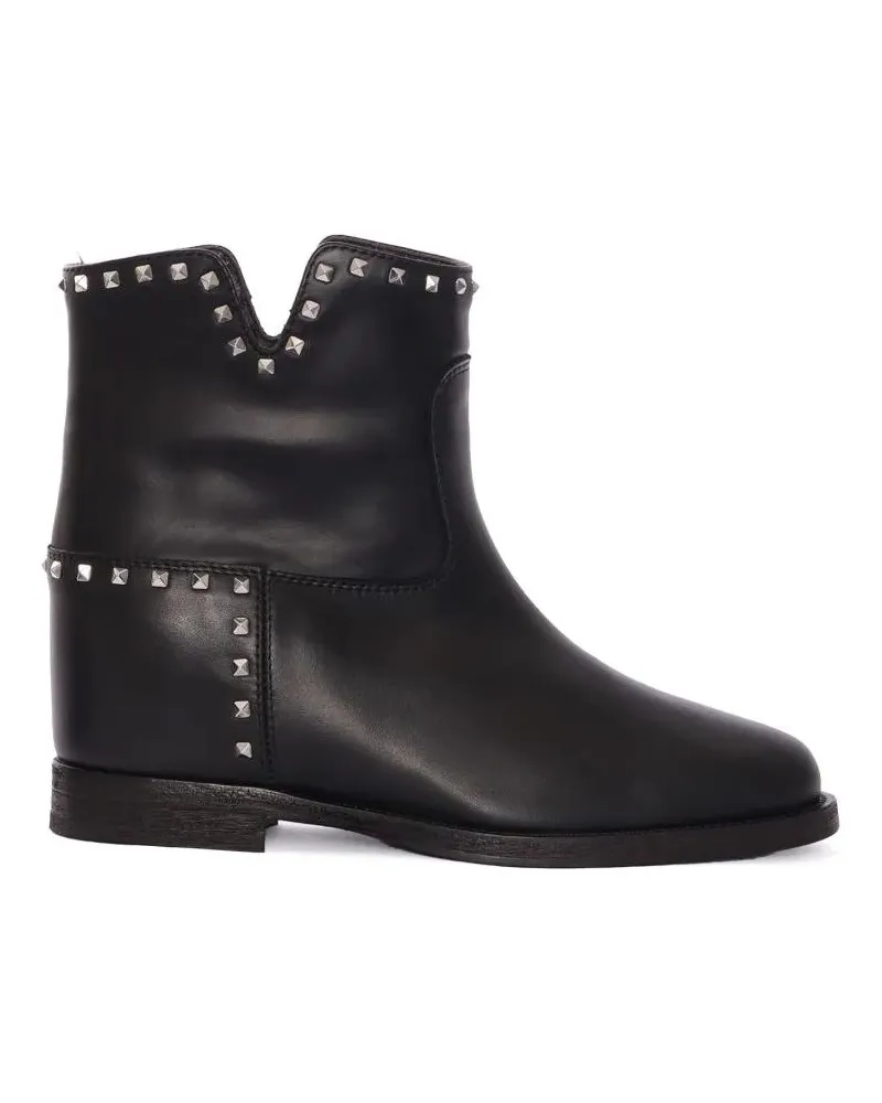 Via Roma 15 Stiefel Ankle Boots With V-Shaped Notch schwarz Schwarz