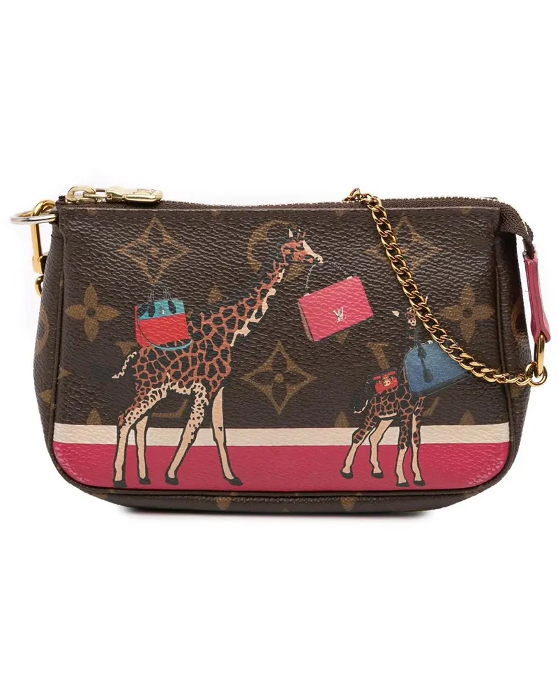 Louis Vuitton Crossbody Bags Monogram Giraffe Christmas Mini Pochette Accessoir braun Braun