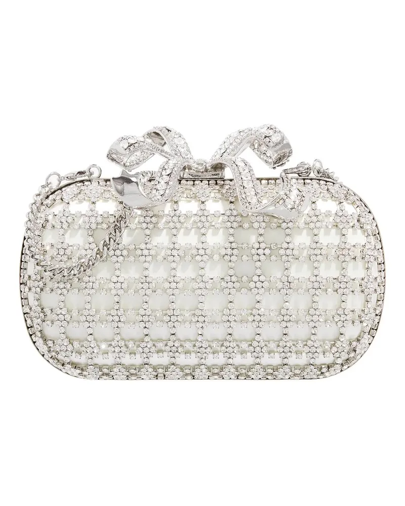 Self-Portrait Clutches Champagne Crystal Clutch Bag Creme