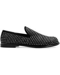 J.W.Anderson Loafers & Ballerinas Black Crystal-Embellished Moccasins Schwarz