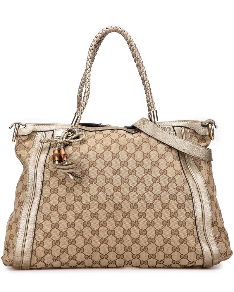 Gucci Hobo Bags GG Canvas Bella Convertible Tote braun Braun