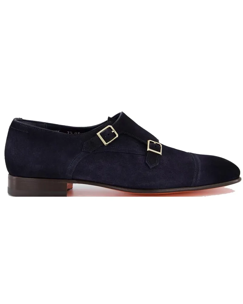 Santoni Loafer Heren Double Buckle Loafer Blauw blau Blau