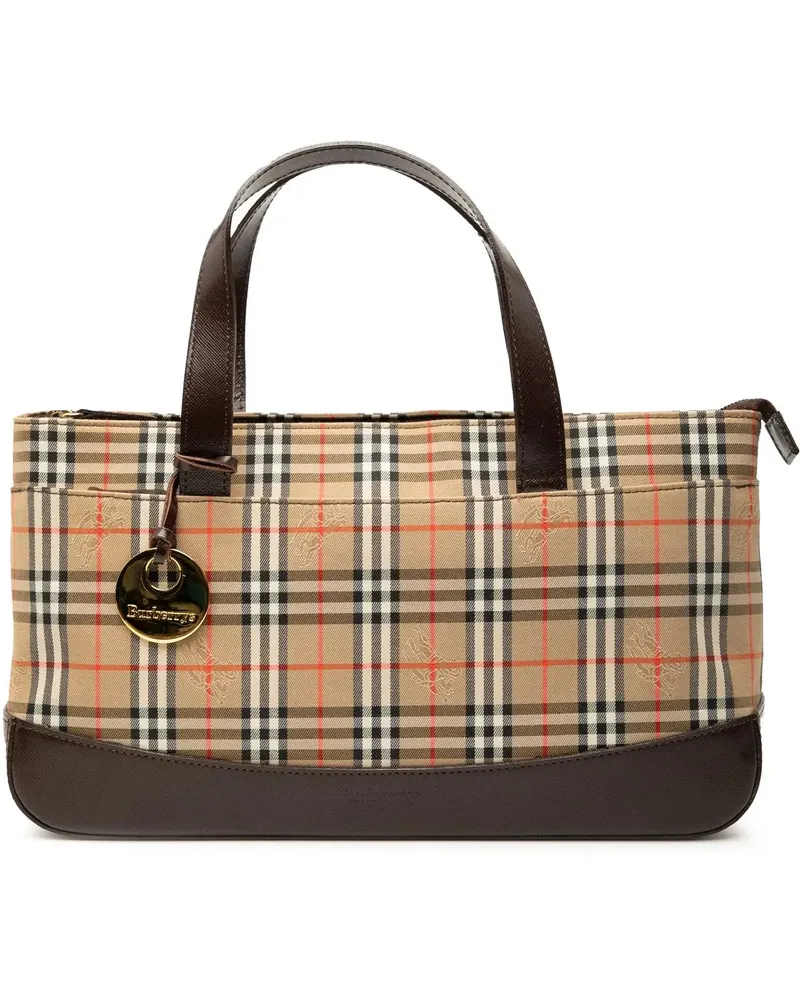 Burberry Crossbody Bags Haymarket Check Canvas Handbag braun Braun