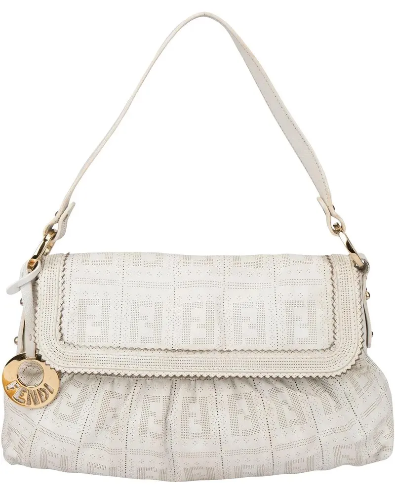 Fendi Crossbody Bags  Leather Monogram Chef Handbag weiß Weiß