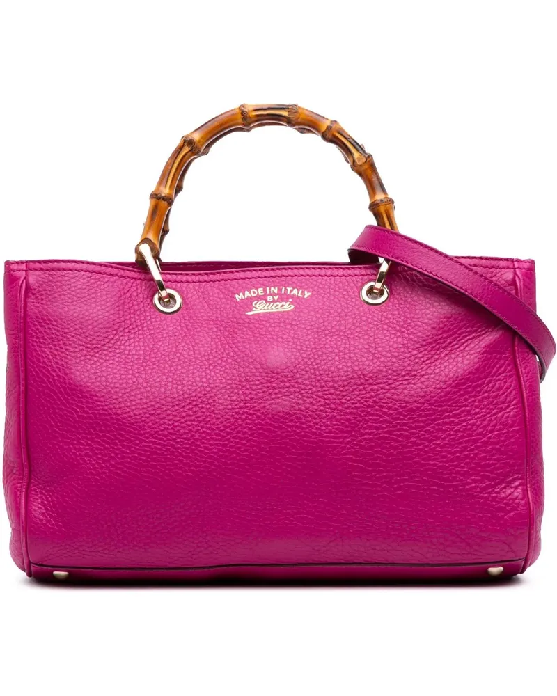 Gucci Hobo Bags Medium Calfskin Bamboo Shopper Satchel rosa Gold