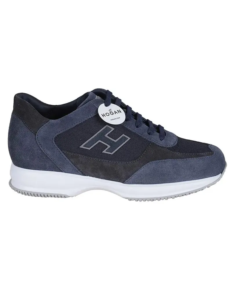 Hogan Low-Top Sneaker Blue Leather And Suede Interactive Shoe grau Grau