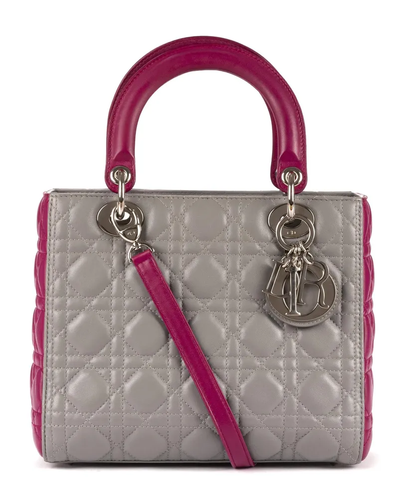 Dior Crossbody Bags Medium Lady-D grau Grau