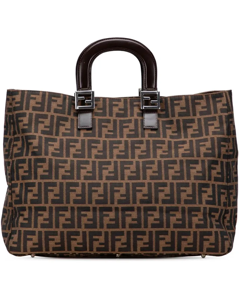 Fendi Shopper Large Zucca Canvas Twins Tote braun Braun