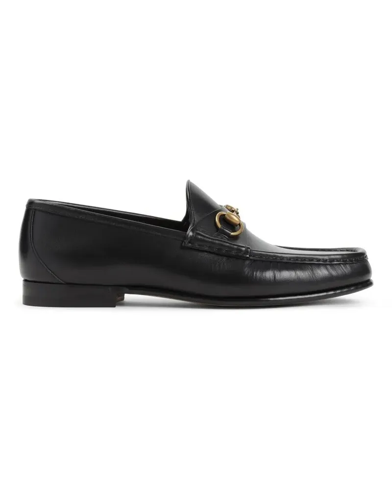 Gucci Loafer Leather Loafers With Gold-Tone Hardware schwarz Schwarz