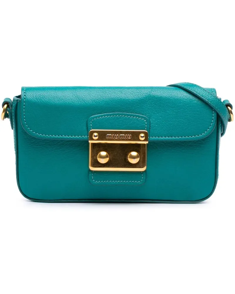Miu Miu Hobo Bags Goatskin Madras Crossbody blau Blau