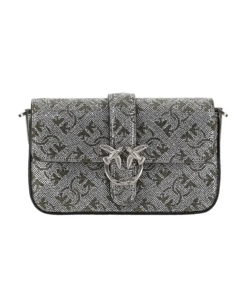 Pinko Crossbody Bags Modern Minimalist Silver Bag With Reflective Surfa silberfarben Silber