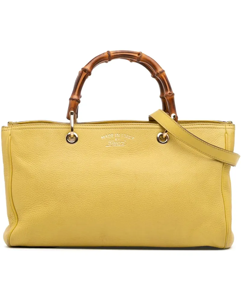 Gucci Hobo Bags Medium Calfskin Bamboo Shopper Satchel gelb Gelb