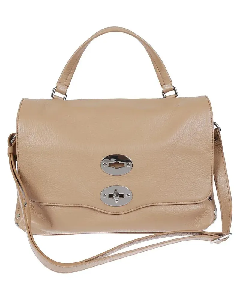 Zanellato Hobo Bags Structured Leather Shoulder Bag With Flap Closure braun Braun