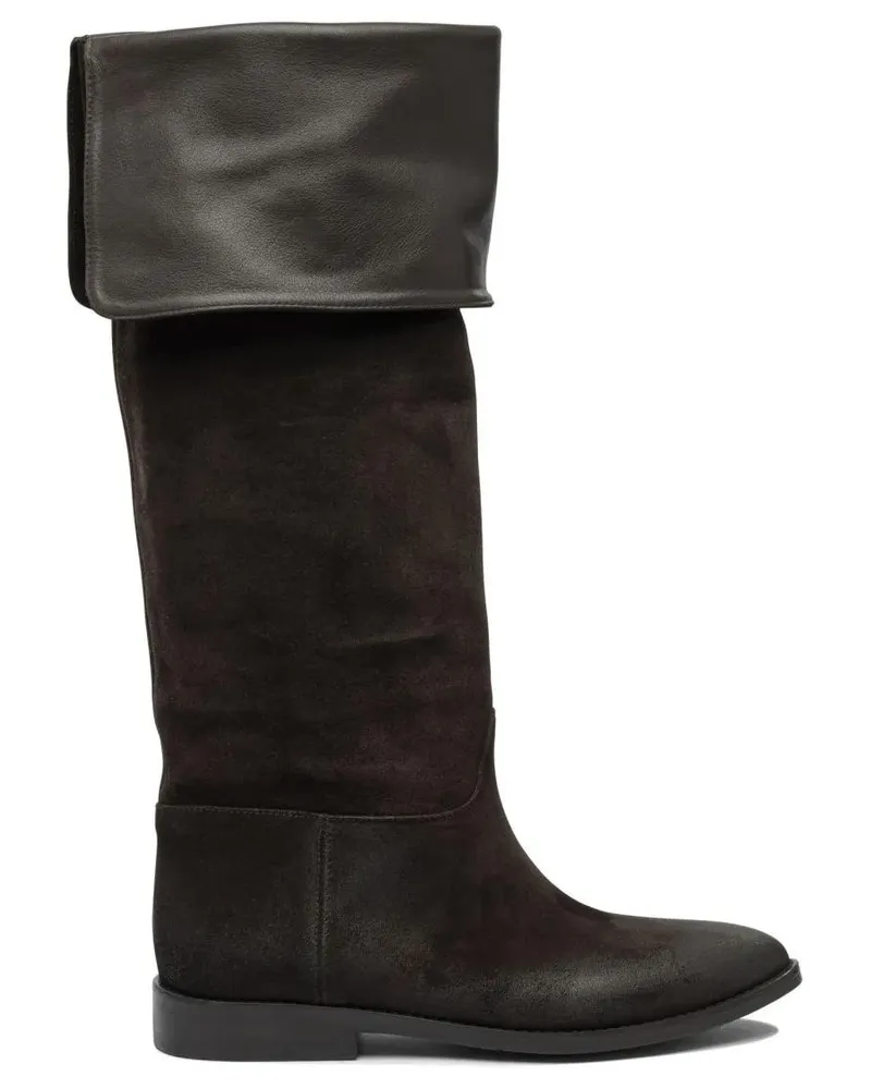 Strategia / JFK Stiefel Sophisticated Brown Ankle Boots With Textured Leat schwarz Schwarz