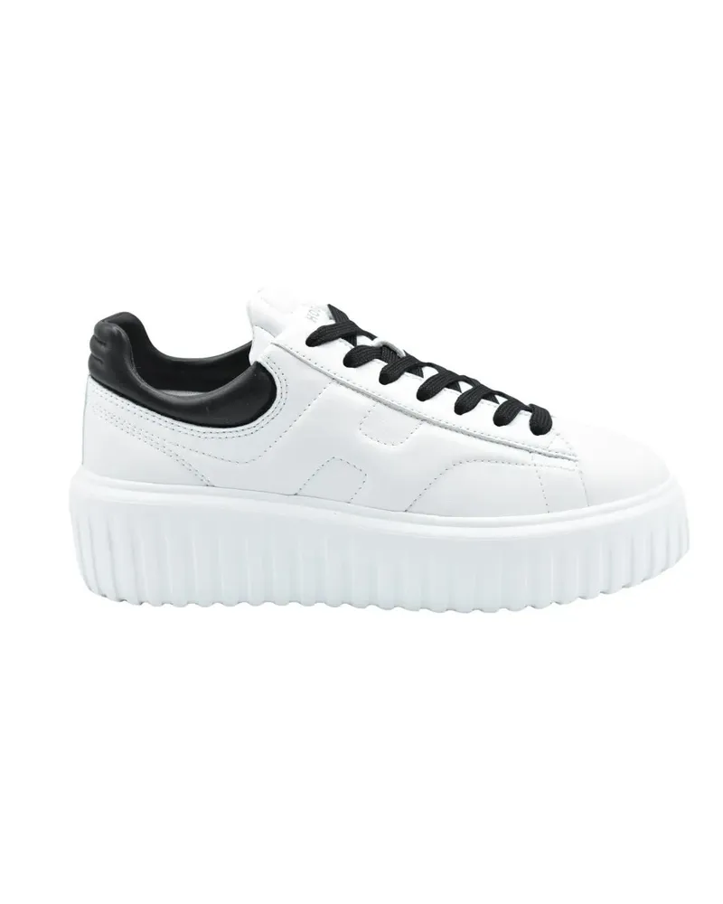 Hogan Low-Top Sneaker White Leather Lace-Up Sneakers With Chunky Sole weiß Weiß