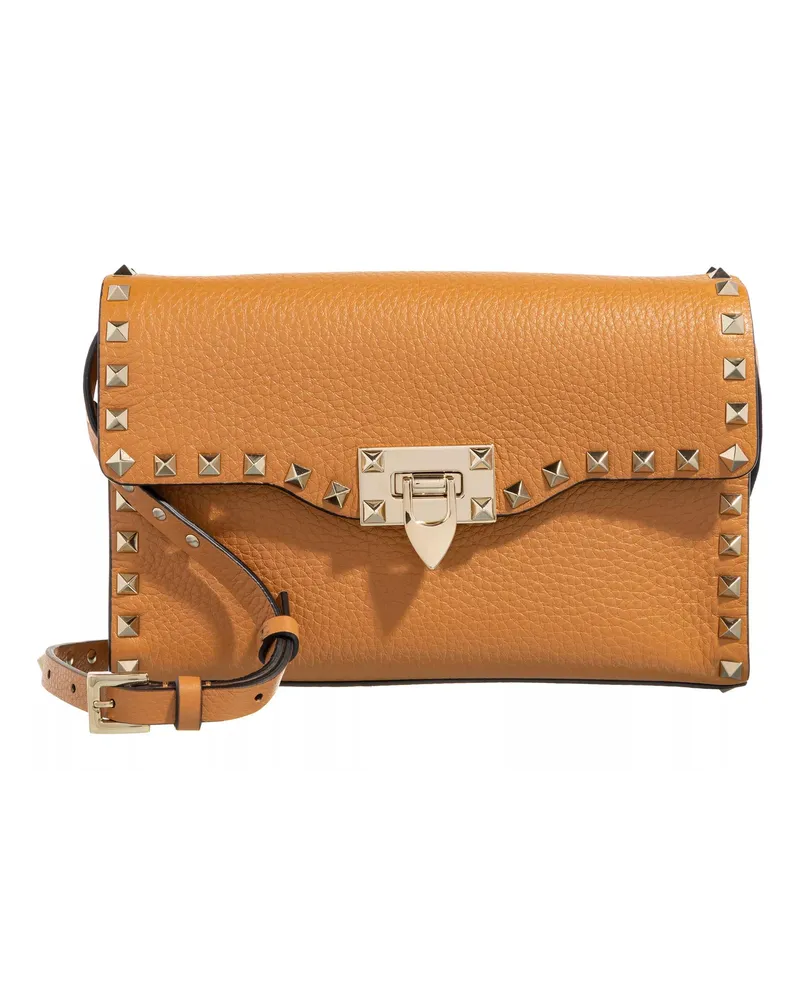 Valentino Garavani Crossbody Bags Rockstud Small Grainy Leather Crossbody Bag Braun