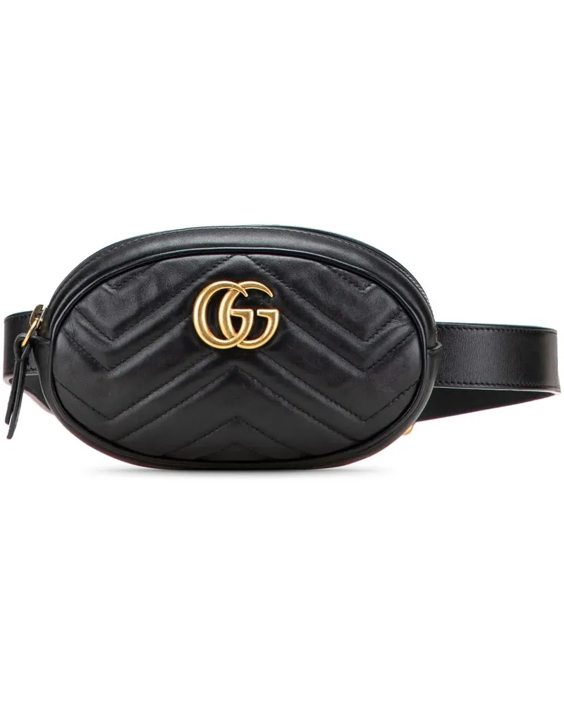 Gucci Bauchtaschen GG Marmont Matelasse Leather Belt Bag schwarz Schwarz