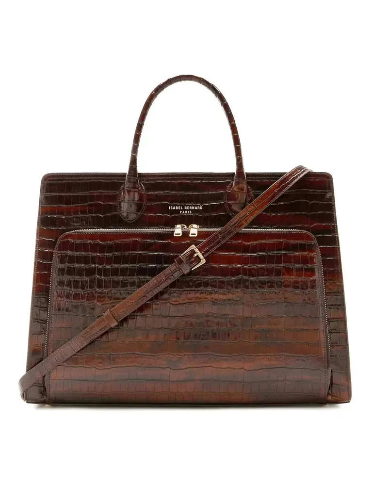 Isabel Bernard Shopper & Totes Honoré Nadine Croco Brown Calfskin Leather Handbag braun Braun