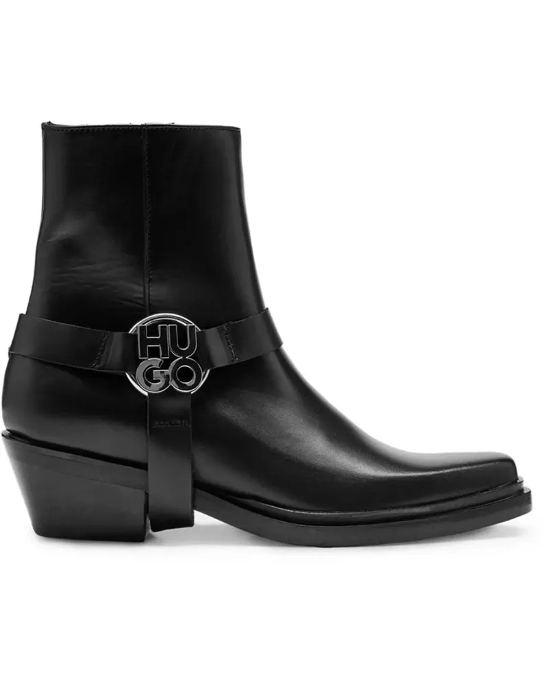 HUGO BOSS Stiefel Kody Stacked-Logo Ankle Boots schwarz Schwarz