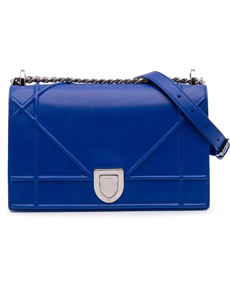 Dior Hobo Bags Medium Lambskin Diorama Flap blau Blau