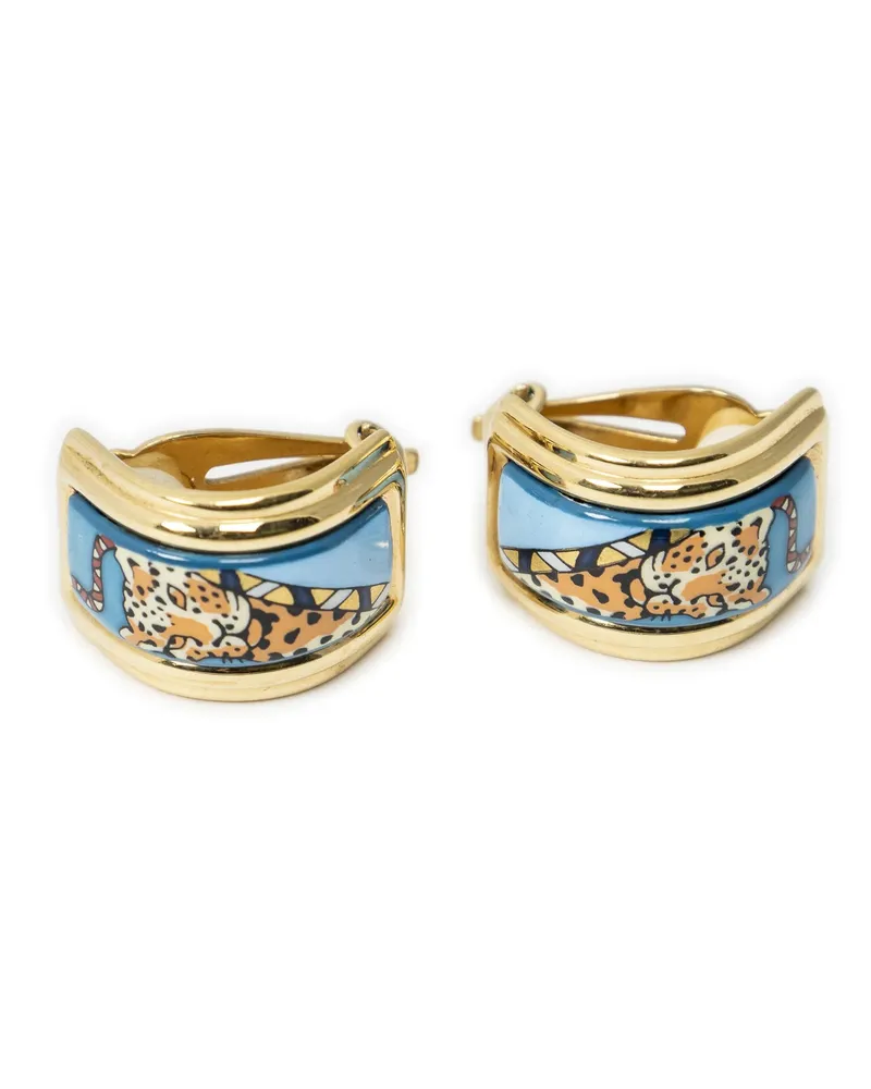 Hermès Crossbody Bags Enamel Clip On Earrings blau Blau