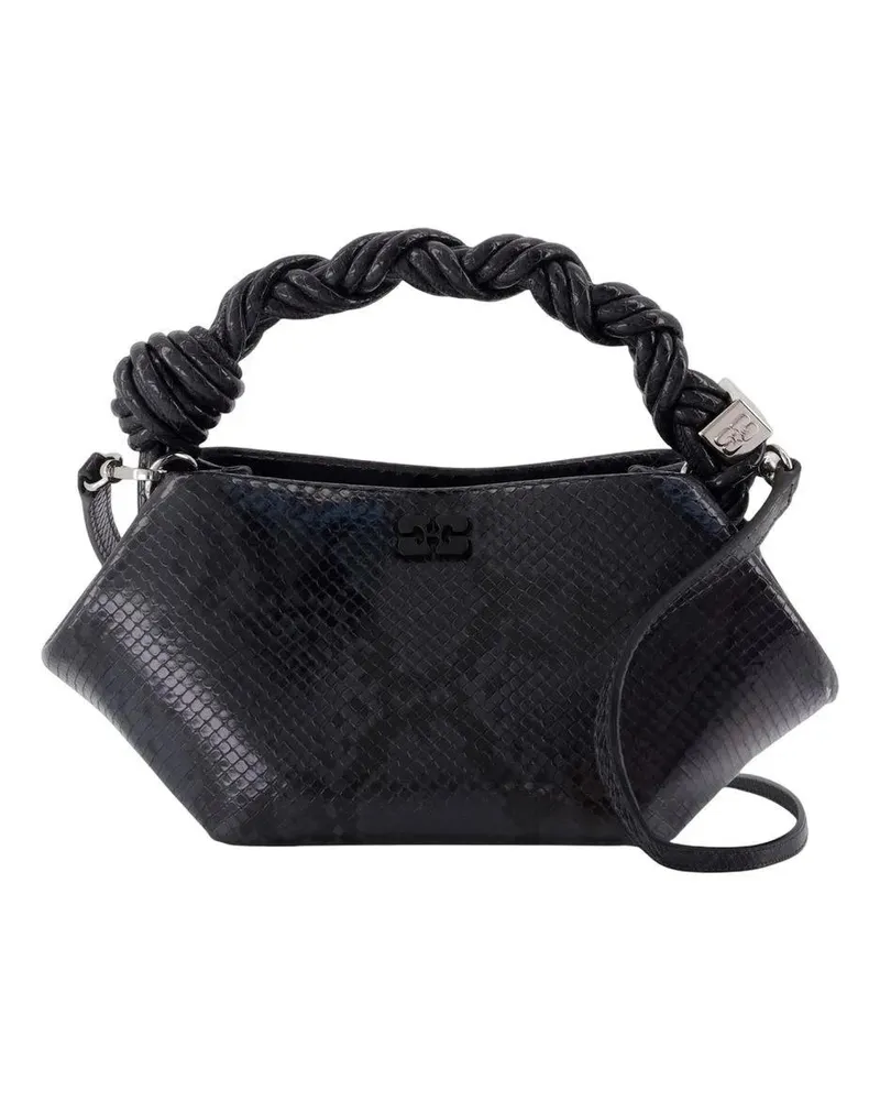 Ganni Clutches Bou Mini Snake Purse - Synthetic - Black schwarz Schwarz
