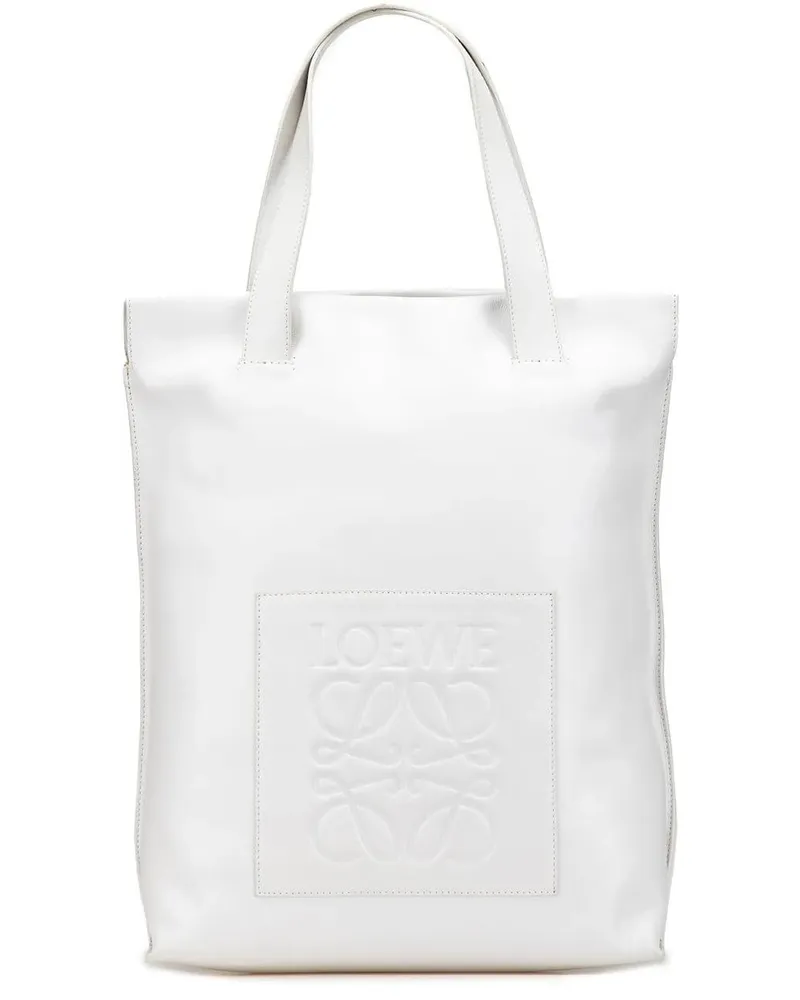 Loewe Shopper Anagram Leather Shopper Tote weiß Weiß