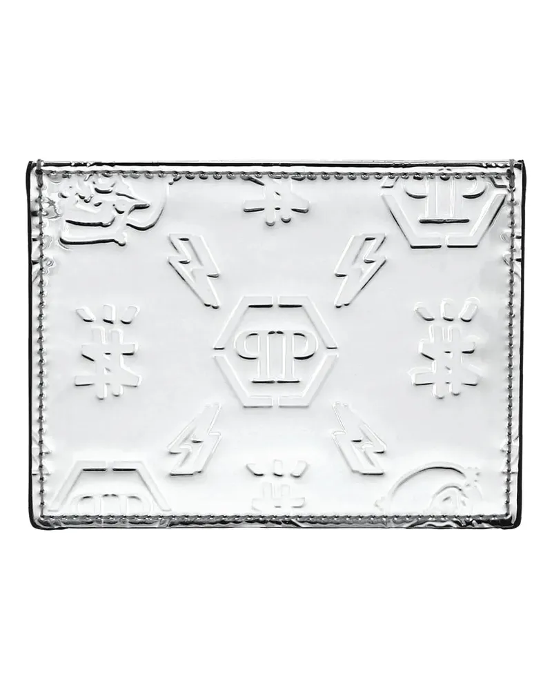 Philipp Plein Portemonnaies Kartenetui Monogram silberfarben Silber